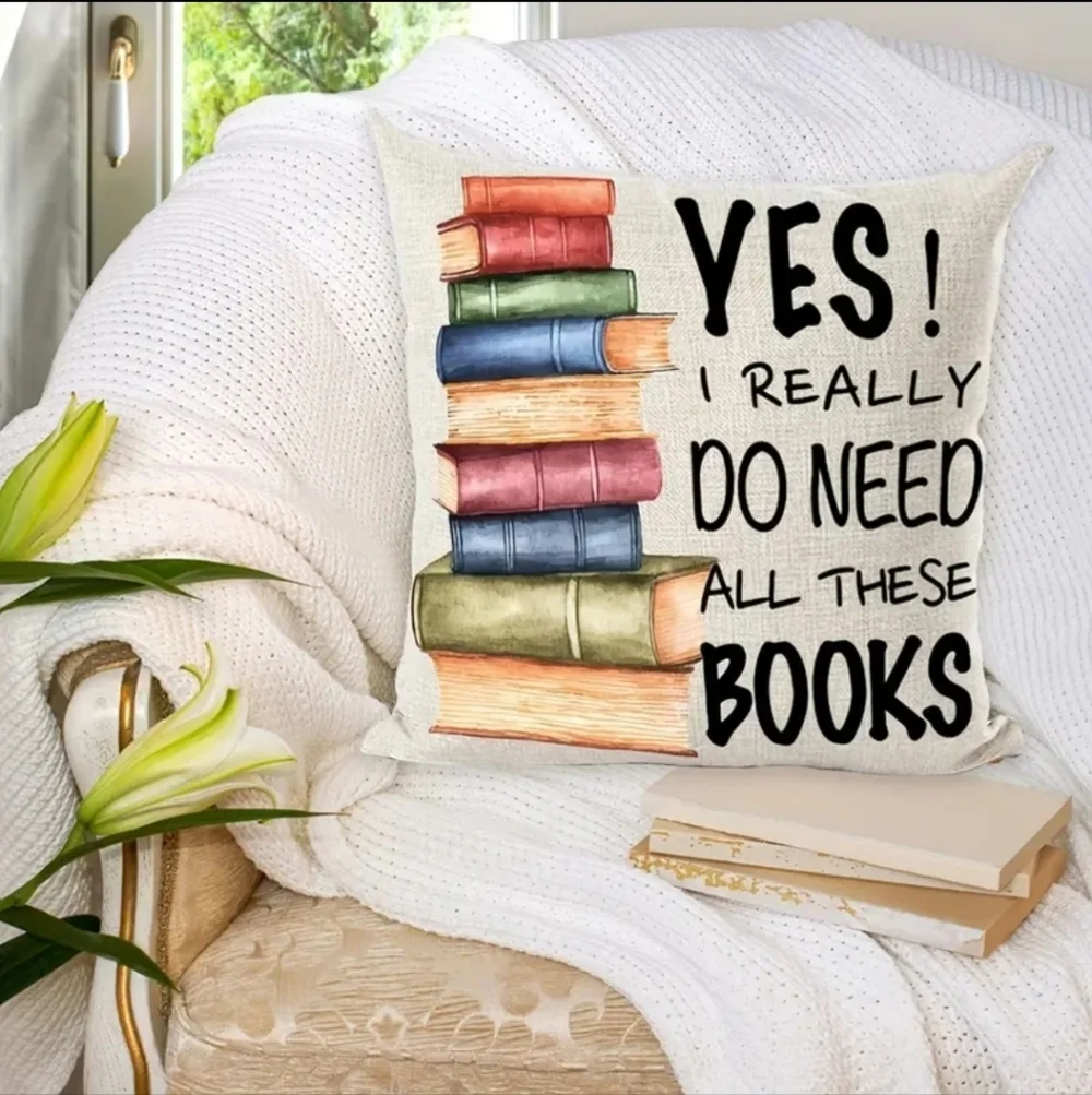 Last one! New! Cozy Book Lover Pillow Cover